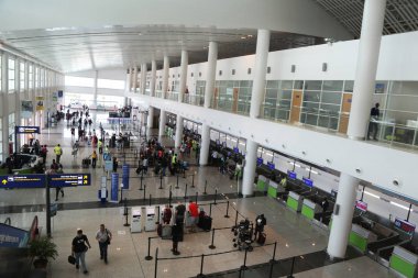 Osbourn, Antigua ve Barbuda - 14 Haziran 2018: Terminal iç V. C. kuş Uluslararası Havalimanı Antigua