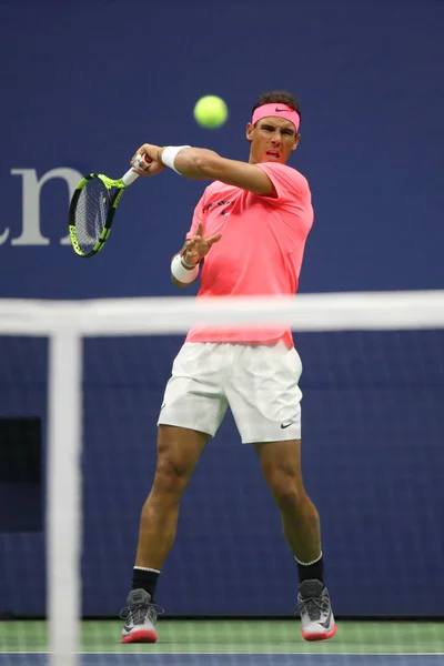 Nova Iorque Agosto 2017 Campeão Grand Slam Rafael Nadal Espanha — Fotografia de Stock