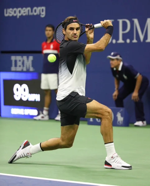 New York Srpna 2017 Grand Slamu Rogera Federera Švýcarska Akci — Stock fotografie