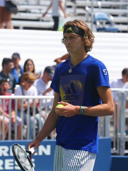 New York Srpna 2017 Profesionální Tenista Alexander Zverev Německa Pro — Stock fotografie