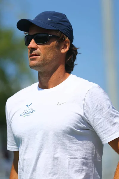 Nueva York Agosto 2017 Entrenador Rafael Nadal Carlos Moya Durante — Foto de Stock