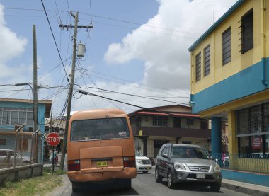St. John'S, Antigua ve Barbuda - 14 Haziran 2018: başkent St. John's Antigua sokaklarında. St. Johns sermaye ve Antigua ve Barbuda Karayipler ada ülkesi anahtar bağlantı noktası.