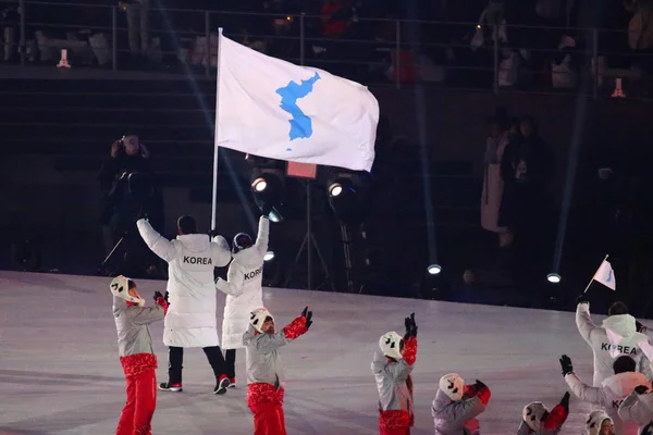 Pyeongchang South Korea February 2018 United Olympic Team Korea Marched — Stock Photo, Image