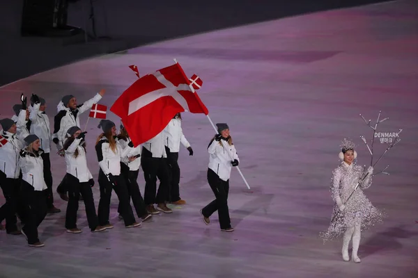 Pyeongchang Jižní Korea Února 2018 Rychlobruslařka Elena Moller Rigas Nošení — Stock fotografie