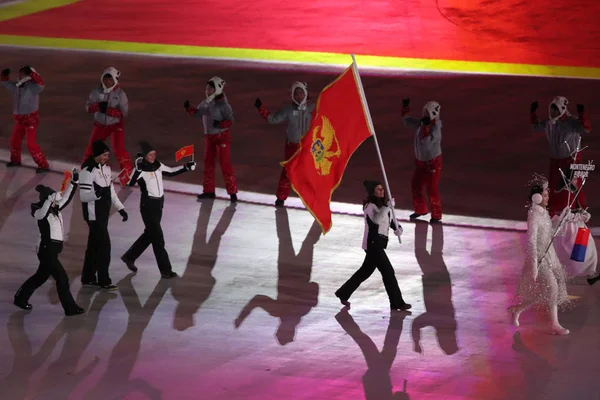대한민국 2018 알파인 옐레나 Vujicic 몬테네그로 올림픽 팀에는 2018 올림픽 — 스톡 사진