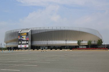 Uniondale, New York - 24 Haziran 2018: yakın zamanda yenilenmiş Nassau Veterans Memorial Coliseum Uniondale, NY. Long Island'da bir çok amaçlı kapalı arena olduğunu 