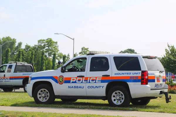 Uniondale New York Juni 2018 Nassau County Politie Departement Gemonteerd — Stockfoto