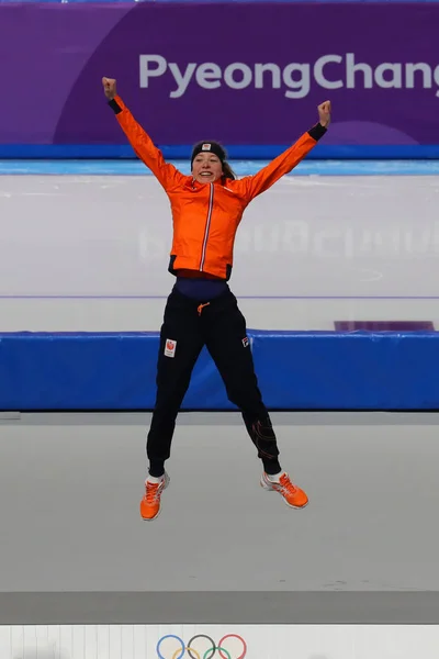 Gangneung Coreia Sul Fevereiro 2018 Campeã Olímpica Esmee Visser Holanda — Fotografia de Stock