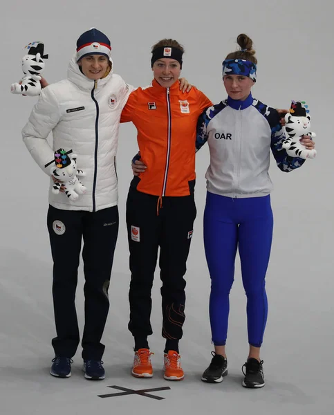 Gangneung Sydkorea Februari 2018 Martina Sablikova Cze Esmee Visser Nld — Stockfoto