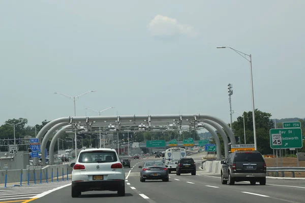 Staten Island New York July 2018 Cashless Toll Station Verrazano — Stock Photo, Image