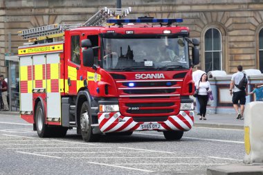 Edinburgh, İskoçya - 4 Temmuz 2018: Edinburgh İskoç yangın ve Kurtarma Servisi kamyon. 