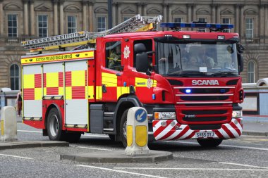 Edinburgh, İskoçya - 4 Temmuz 2018: Edinburgh İskoç yangın ve Kurtarma Servisi kamyon. 