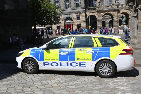 Edinburgh Scotland Julho 2018 Polícia Escócia Oferece Segurança Edimburgo Serviço — Fotografia de Stock