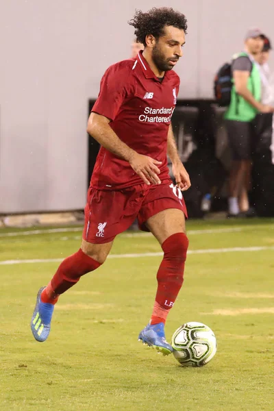 East Rutherford July 2018 Mohammed Salah 11Of Liverpool Action Manchester — Stock Photo, Image