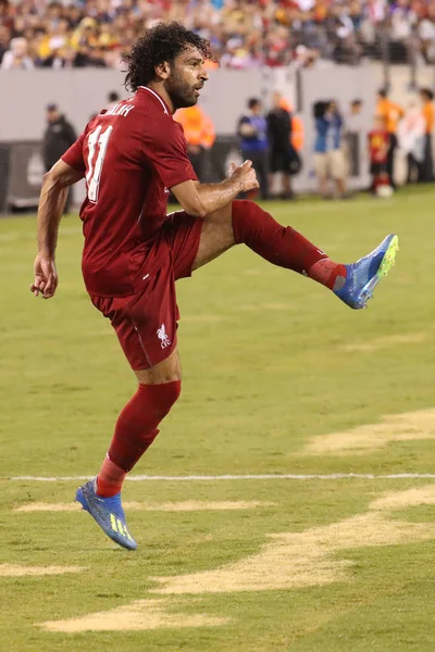 East Rutherford July 2018 Mohammed Salah 11Of Liverpool Action Manchester — Stock Photo, Image