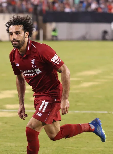 East Rutherford July 2018 Mohammed Salah 11Of Liverpool Action Manchester — Stock Photo, Image