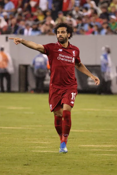 East Rutherford July 2018 Mohammed Salah 11Of Liverpool Action Manchester — Stock Photo, Image