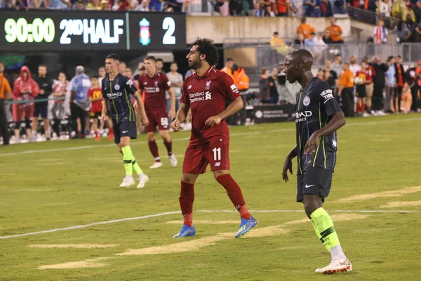 East Rutherford July 2018 Mohammed Salah 11Of Liverpool Action Manchester — Stock Photo, Image