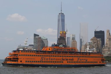 NEW YORK - JULY 5, 2015: Staten Island Ferry in New York Harbor clipart