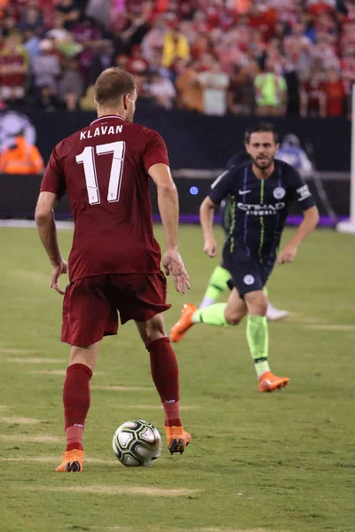 East Rutherford July 2018 Ragnar Klavan Liverpool Action Manchester City — Stock Photo, Image