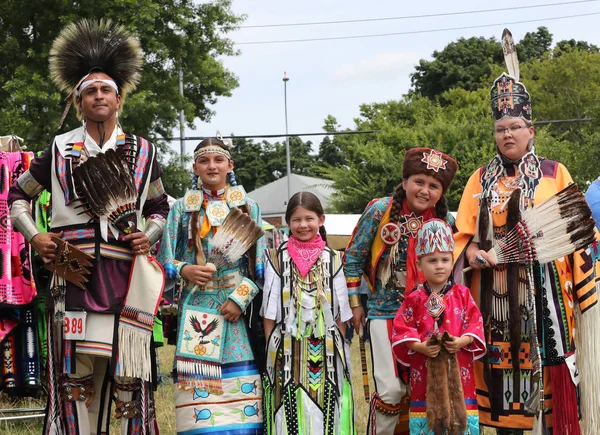 Нью Йорк Липня 2018 Невідомі Американських Індіанців Родини Під Час — стокове фото
