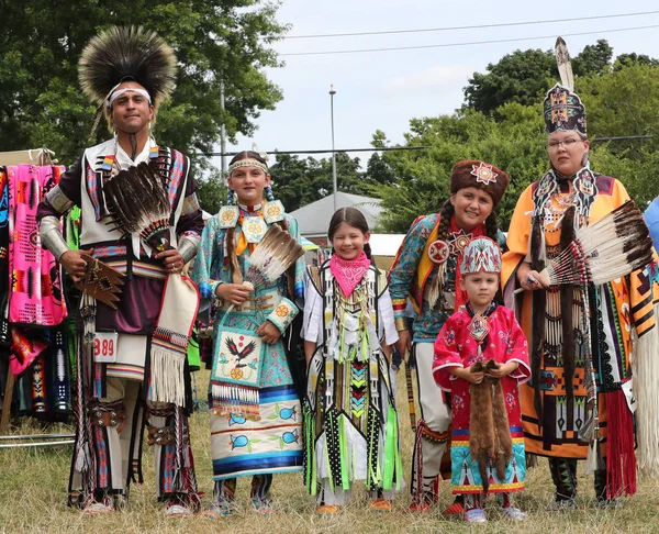 New York Luglio 2018 Famiglia Nativi Americani Non Identificati Durante — Foto Stock