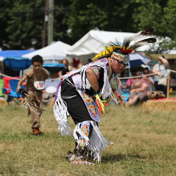 New York July 2018 Unidentified Young Native American 40Th Annual — Stock Photo, Image