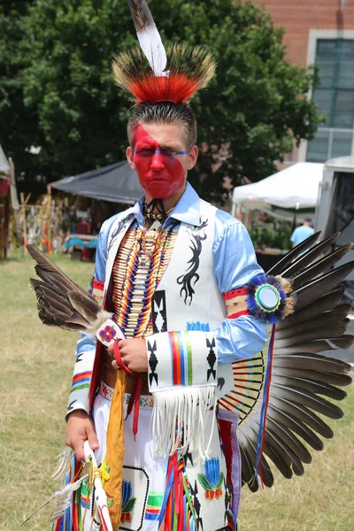 New York Juli 2018 Unbekannte Indianer Während Des Jährlichen Thunderbird — Stockfoto