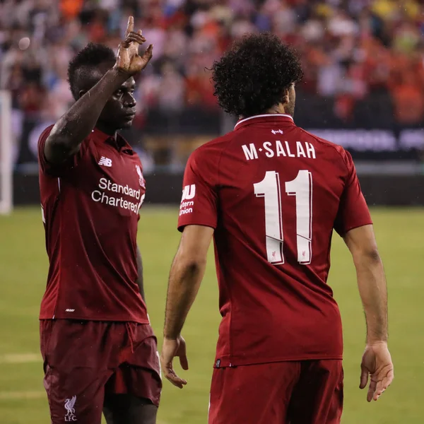 East Rutherford July 2018 Sadio Mane Mohammed Salah Liverpool Action — Stock Photo, Image