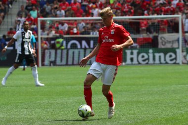 Harrison, Nj - 28 Temmuz 2018: Keaton Parklar #55 Benfica 2018 Uluslararası Şampiyonlar Kupası oyun Red Bull stadyum Juventus karşı eylem. O bir Amerikan profesyonel futbol oyuncusu