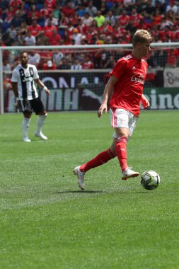 Harrison, Nj - 28 Temmuz 2018: Keaton Parklar #55 Benfica 2018 Uluslararası Şampiyonlar Kupası oyun Red Bull stadyum Juventus karşı eylem. O bir Amerikan profesyonel futbol oyuncusu