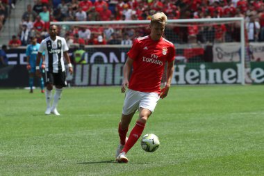 Harrison, Nj - 28 Temmuz 2018: Keaton Parklar #55 Benfica 2018 Uluslararası Şampiyonlar Kupası oyun Red Bull stadyum Juventus karşı eylem. O bir Amerikan profesyonel futbol oyuncusu