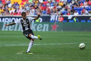 Harrison, Nj - 28 Temmuz 2018: penaltı kick atışları Benfica karşı bir 2018 Uluslararası Champions Cup Turnuvası futbol maçı sırasında vurdu Stefano Beltrame #41 başladı penaltı