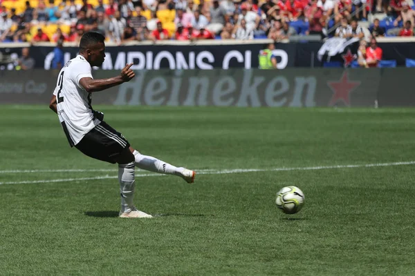 Harrison July 2018 Juventus Defender Alex Sandro Kicks Winning Shot — Stock Photo, Image