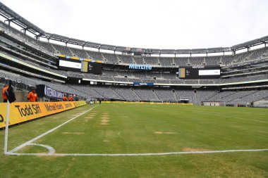 Doğu Rutherford, Nj - 25 Temmuz 2018: Metlife 2018 Uluslararası Şampiyonlar Kupası oyun önce Manchester City vs Liverpool Fc Stadyumu 