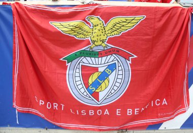 Harrison, Nj - 28 Temmuz 2018: Benfica vs önce Red Bull Stadyumu'nda Benfica bayrak Juventus 2018 Uluslararası Şampiyonlar Kupası'nda maç 
