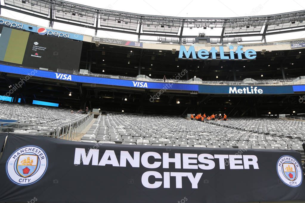 EAST RUTHERFORD, NJ - JULY 25, 2018: The Metlife Stadium before 2018 International Champions Cup game Manchester City vs Liverpool FC