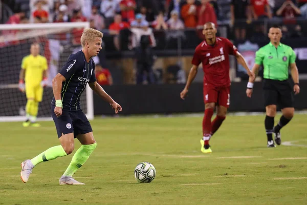 East Rutherford July 2018 Oleksandr Zinchenko Manchester City Action Liverpool — Stock Photo, Image