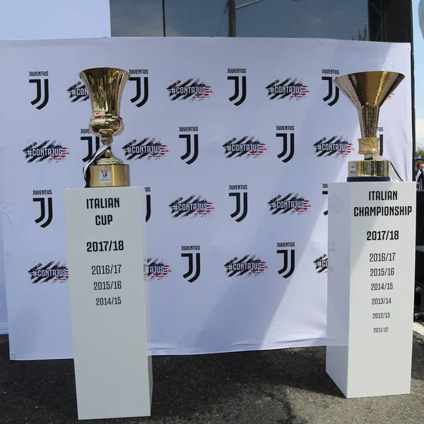 Harrison Juli 2018 Italiaanse Kampioenschap Beker Trofeeën Gewonnen Door Juventus — Stockfoto