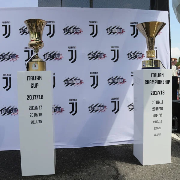 Harrison Juli 2018 Italiaanse Kampioenschap Beker Trofeeën Gewonnen Door Juventus — Stockfoto