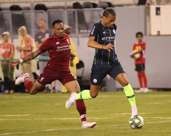 East Rutherford Julio 2018 Leroy Sane Azul Marca Gol Para — Foto de Stock