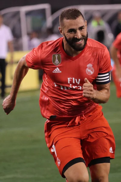 East Rutherford August 2018 Striker Karim Benzema Real Madrid Action — Stock Photo, Image