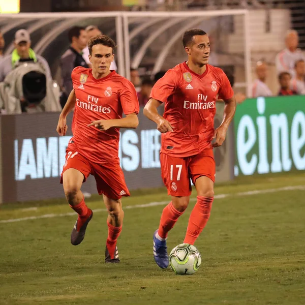 East Rutherford Agosto 2018 Sergio Lopez Lucas Vazquez Real Madrid — Fotografia de Stock