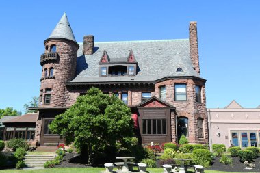 Cenevre, New York-19 Temmuz 2018: Belhurst Kalesi ve Şarapçılık parmak Göller bölgesinde, şehir dışında New York