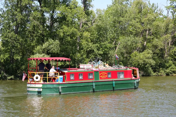 Macedon Nueva York Julio 2018 Barco Alquiler Con Turistas Canal — Foto de Stock