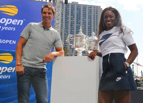 Nueva York Agosto 2018 Rafael Nadal Sloane Stephens Campeones Del —  Fotos de Stock