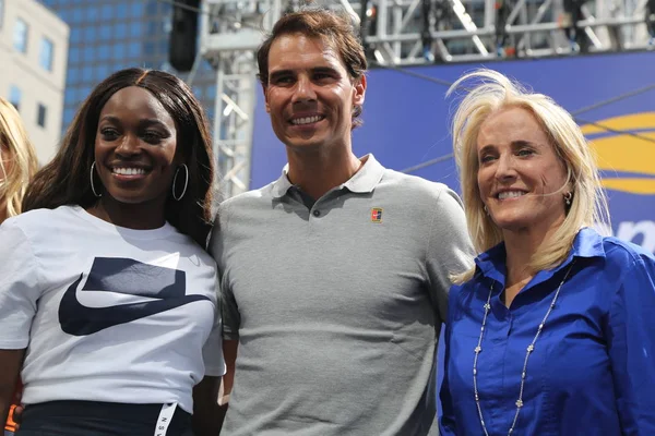 New York Ağustos 2018 Open Şampiyonu Sloane Stephens Rafael Nadal — Stok fotoğraf