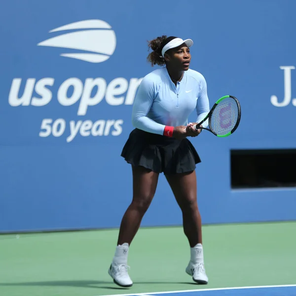 New York Augusti 2018 Grand Slam Mästare Serena Williams Praxis — Stockfoto