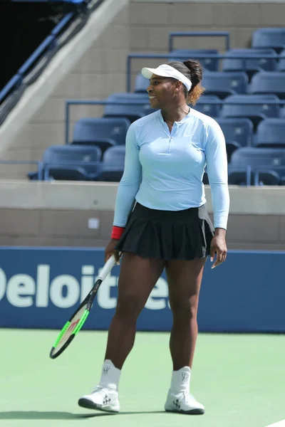 New York Augusti 2018 Grand Slam Mästare Serena Williams Praxis — Stockfoto