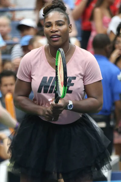 Nova Iorque Agosto 2018 Campeã Grand Slam Serena Williams Participa — Fotografia de Stock